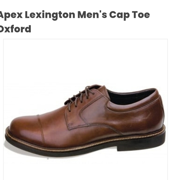 Apex  Lexington Cap Toe Leather Oxford Comfort Mens Shoes Size 11 Wide - Picture 15 of 15